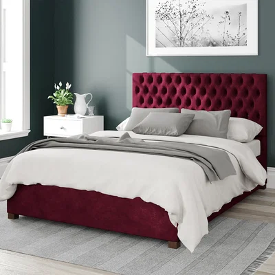 La Redoute Button Tufted Linen Ottoman Storage Bed