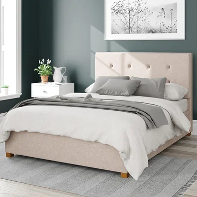 La Redoute Studded Edge Headboard Design Twil/Knit Ottoman Storage Bed