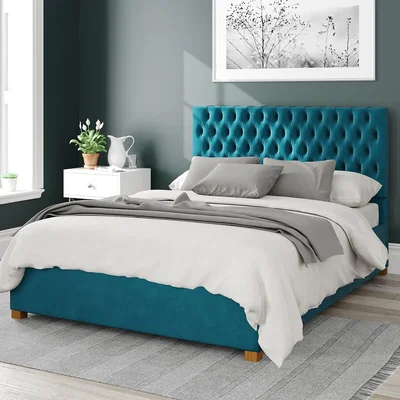La Redoute Button Tufted Velvet Ottoman Storage Bed