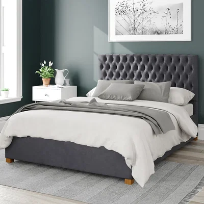 La Redoute Button Tufted Velvet Ottoman Storage Bed