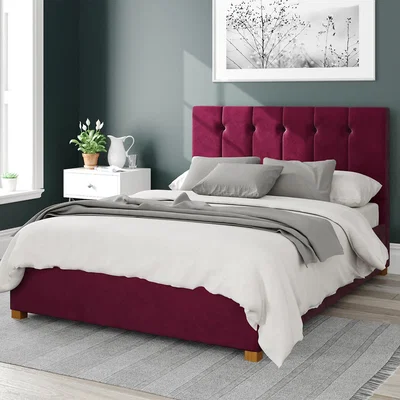 La Redoute Vertical Buttoned Velvet Ottoman Storage Bed