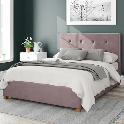 La Redoute Studded Edge Headboard Design Velvet Ottoman Storage Bed