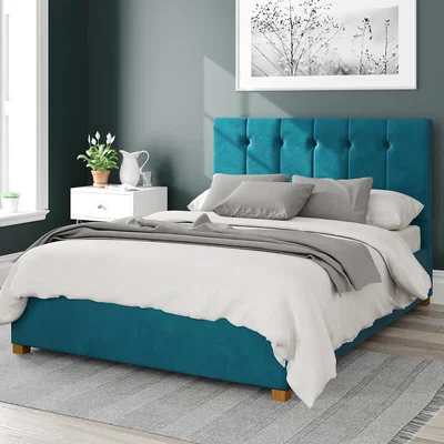 La Redoute Vertical Buttoned Velvet Ottoman Storage Bed