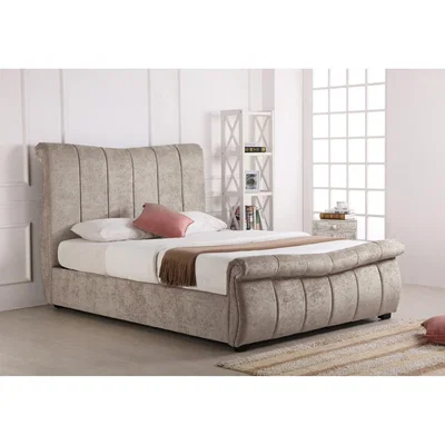 Oak&More Bosworth Stone Fabric Sleigh Ottoman Bed