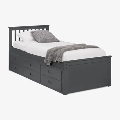 The Range Maisie Bed with Underbed and Drawers - Anthracite