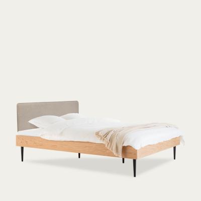 Bombinate.com Oak Black/Sand Beige Streiko Bed with Headboard