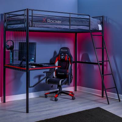 Dunelm X Rocker Icarus XL Gaming High Sleeper Bunk Bed Black