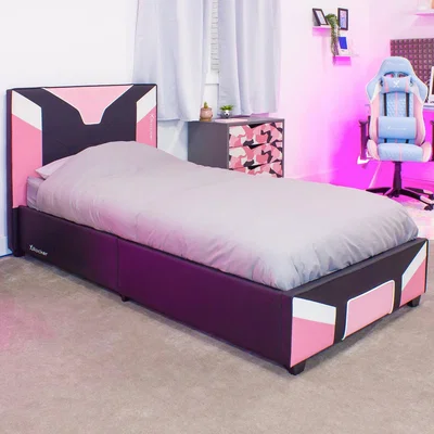 Dunelm X Rocker Cerberus Single Gaming Bed in a Box Candy (Pink)
