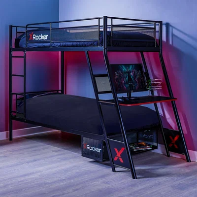 Dunelm X Rocker Armada Dual Gaming Bunk Bed Black