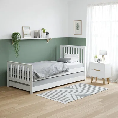 Furniture123 Oxford Guest Bed in Cream With Pop-up Trundle