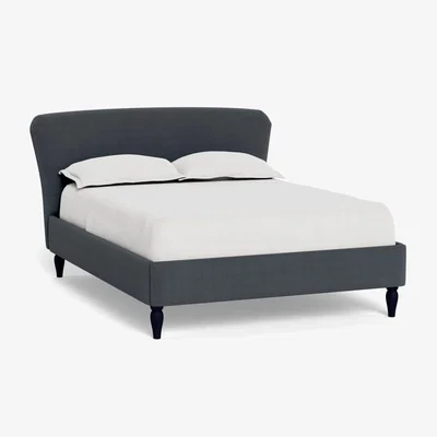 Heal's Heal's Darcey Bed King Linen Dark Grey Black Feet - Heal's UK Bedroom Furniture