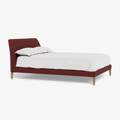 Heal's Heal's Wallis Bedstead Double Capelo Linen-Cotton Etruscan Red Natural Oak Feet