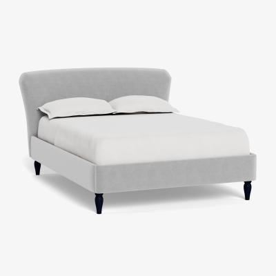 Heal's Heal's Darcey Bed Double Velvet Platinum Black Feet - Heal's UK Bedroom Furniture
