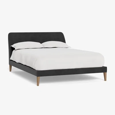 Heal's Heal's Wallis Bedstead Super King Smart Luxe Velvet Nickel Black Feet