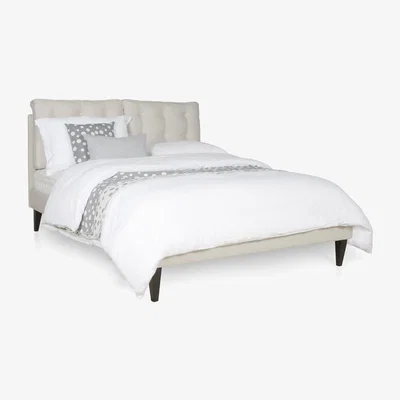 Heal's Heal's Mistral Double Bed Smart Velvet Artichoke Black Feet - Heal's UK Bedroom Furniture