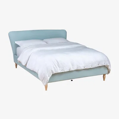 Heal's Heal's Darcey Bed Super King Capelo LinenCotton Ink Spot Natural Feet - Heal's UK Bedroom Furniture