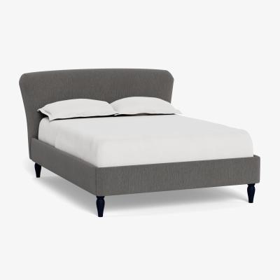 Heal's Heal's Darcey Bed King Smart Linen Mix Grey Natural Feet - Heal's UK Bedroom Furniture