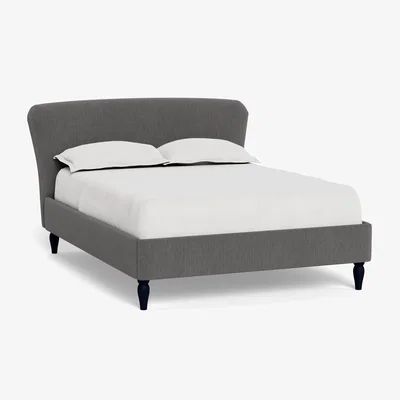 Heal's Heal's Darcey Bed King Smart Linen Mix Grey Natural Feet - Heal's UK Bedroom Furniture