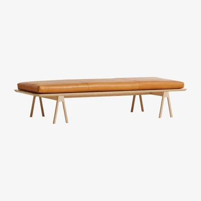 Heal's Woud Level Daybed Oak Cognac Leather - Heal's UK Bedroom Furniture