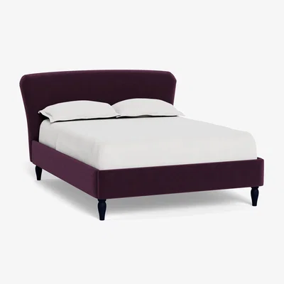 Heal's Heal's Darcey Bed Double Velvet Grape Black Feet - Heal's UK Bedroom Furniture