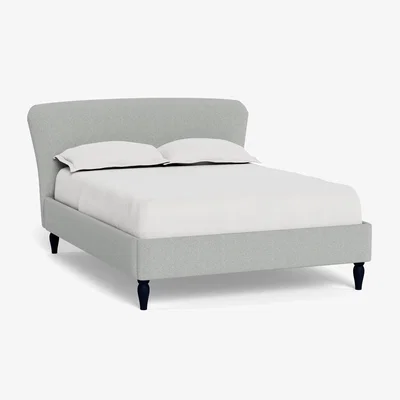 Heal's Heal's Darcey Bed King Melton Wool Limestone Black Feet - Heal's UK Bedroom Furniture