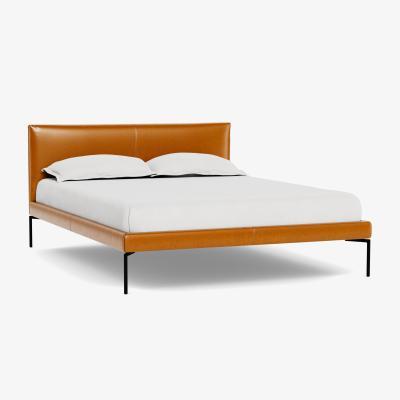 Heal's Heal's Matera Bedstead Super King Leather Stonewash Toffee 277 - Heal's UK Bedroom Furniture