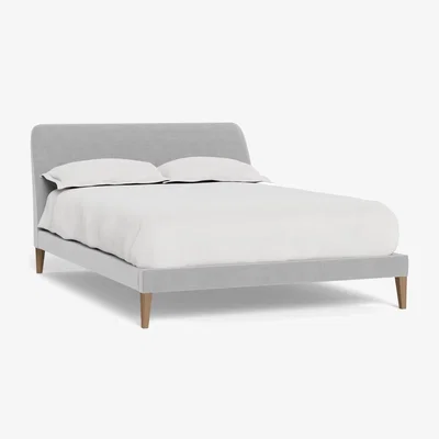 Heal's Heal's Wallis Bed Super King Velvet Platinum Walnut Feet - Heal's UK Bedroom Furniture
