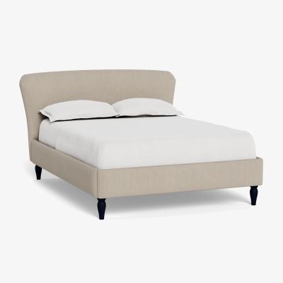 Heal's Heal's Darcey Bed Super King Broad Weave Putty Black Feet - Heal's UK Bedroom Furniture