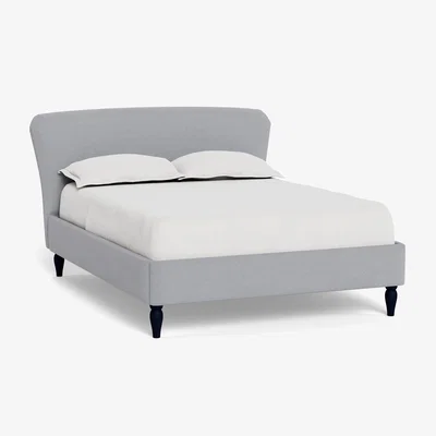 Heal's Heal's Darcey Bed Double Brushed Cotton Pewter Black Feet - Heal's UK Bedroom Furniture