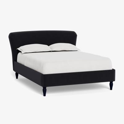 Heal's Heal's Darcey Bed Super King Velvet Black Tinted Ash Feet - Heal's UK Bedroom Furniture