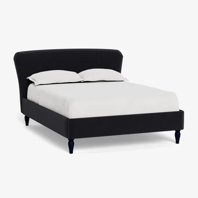 Heal's Heal's Darcey Bed Super King Velvet Black Tinted Ash Feet - Heal's UK Bedroom Furniture