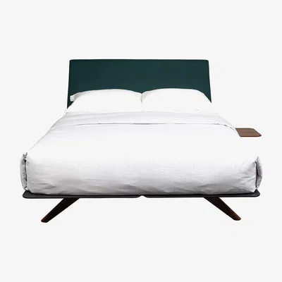 Heal's De La Espada Hepburn Bed King Vidar 3 1062 Green Walnut Base - Heal's UK Bedroom Furniture