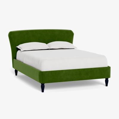 Heal's Heal's Darcey Bed Double Smart Luxe Velvet Grass Tinted Ash Feet - Heal's UK Bedroom Furniture