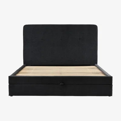 Perch and Parrow Snoozer King 2 Drawer Bedstead in Black Velvet