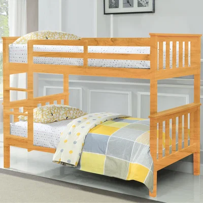 The Range Wooden Pine Bunk Bed in Caramel or Grey  - Caramel