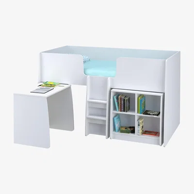 The Range Loft Station Single 3ft Cabin Bed Bundle - White - White