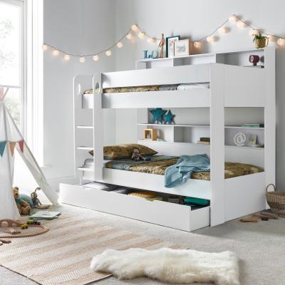 The Range Olly White Storage Bunk Bed   - White / With Drawer / Memory Foam Mattresses