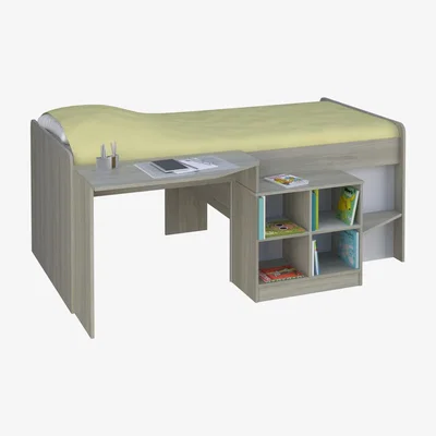 The Range Pilot Single Cabin Storage Bed - Elm White - Brown