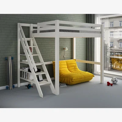 The Range Studio Loft Bed Double High Sleeper White - White