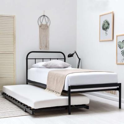 The Range Bourton Black Single Metal Bed Frame With Folding Guest Bed Trundle - Black