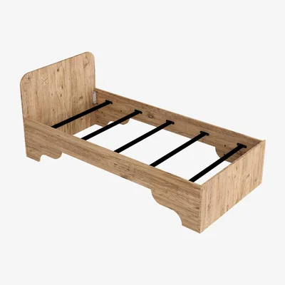The Range Lelia Bedstead Bed Frame with Headboard - Atlantic Pine - Beige