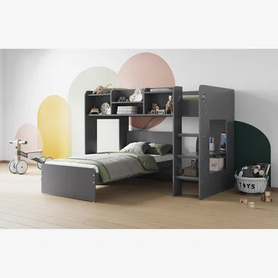 The Range Wizard L Shaped High Sleeper Grey - Grey