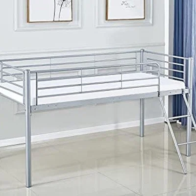 The Range Metal Children Mid Sleeper Cabin Bunk - Bed Frame Only - Silver