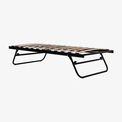 The Range Black Fold Away Metal Trundle Guest Bed Frame - Black
