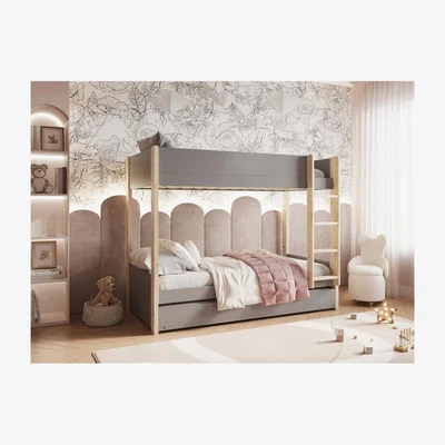 The Range Tipo Bunk Bed With Trundle Grey - Grey