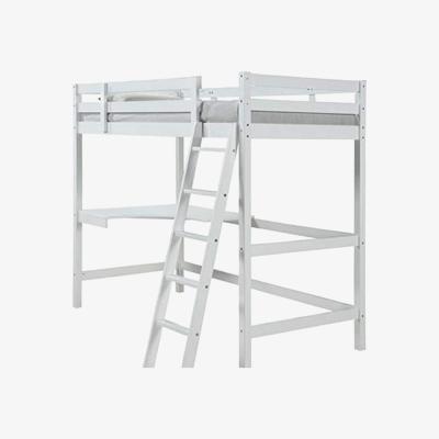 The Range Wooden Study Bunk Bed (With Mattress) - white  / 173cm
