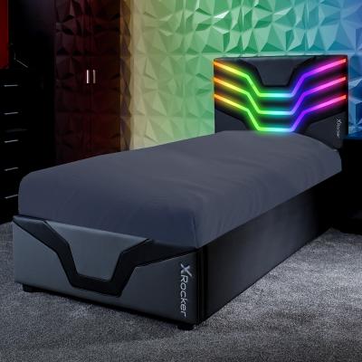 The Range Cosmos RGB Single Gaming Bed in a Box with LED Lighting - Grey
