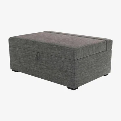 Sofa.com Henry Single Bed in Box in Liquorice Baylee Multi-Tone Viscose Linen