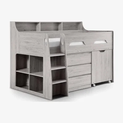 Teddy Beau Julian Bowen Jupiter Midsleeper Bed / Grey Oak