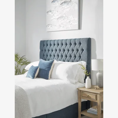 Cox and Cox NEW The Buttoned Headboard - Navy Kingsize